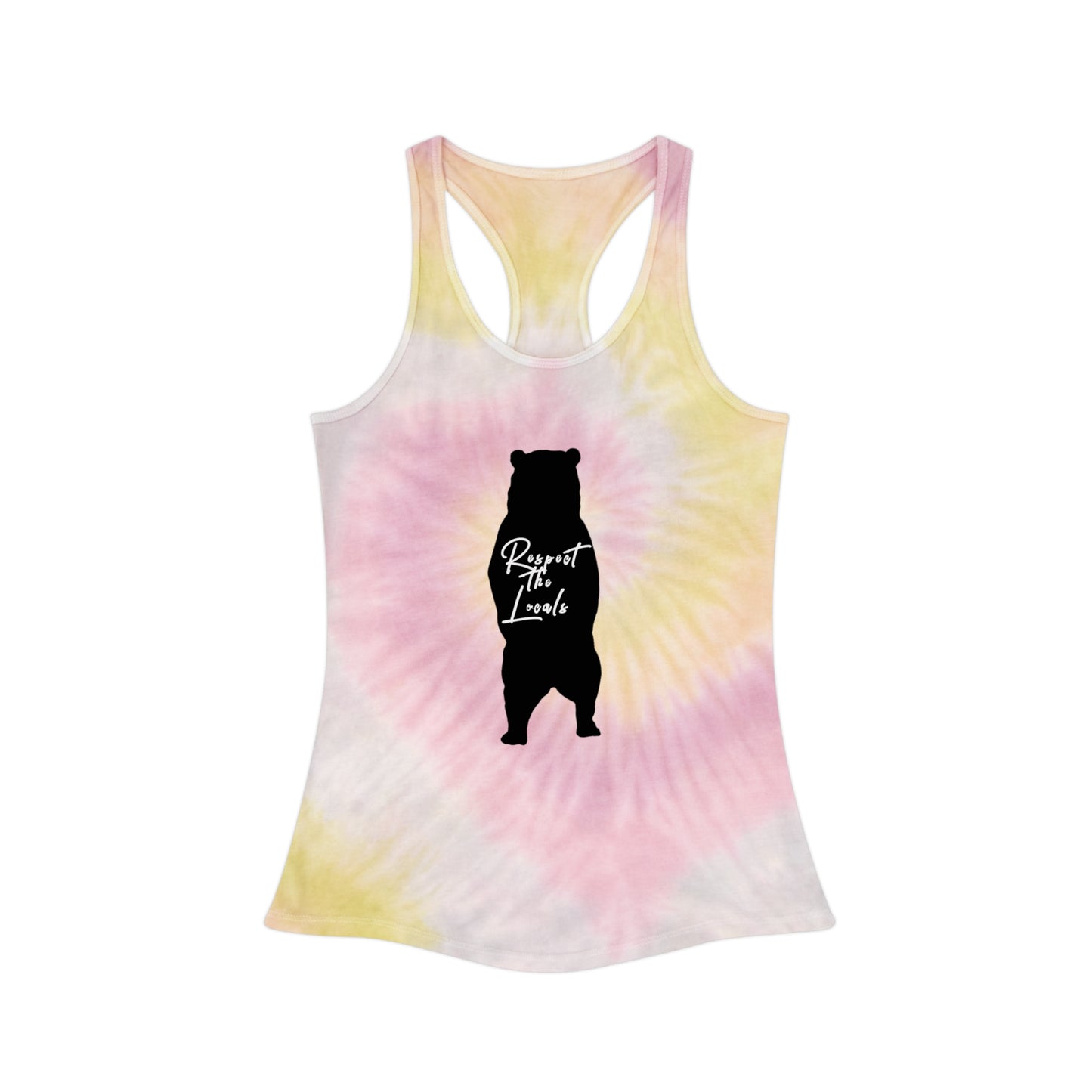 Tie Dye Racerback Lake Tahoe "Respect the Locals" Tank Top