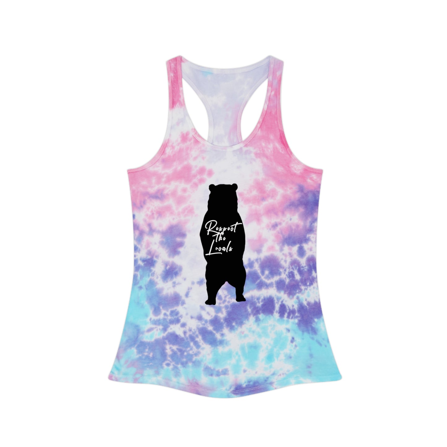 Tie Dye Racerback Lake Tahoe "Respect the Locals" Tank Top